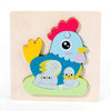 3 PCS Early Childhood Education Wooden Three-Dimensional Jigsaw Puzzle Toy(S-Cock)