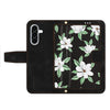 For Samsung Galaxy A26 5G Floral Pattern Leather Phone Case with Lanyard(Black)