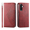 For Samsung Galaxy A36 Cubic Grid Calf Texture Magnetic Leather Phone Case(Red)
