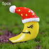 5pcs Christmas Decorations Resin Crafts Gifts Home Decorations Small Ornaments, Style: Moon