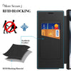 For Samsung Galaxy S25 5G Magnetic Armor Series RFID Card Slots Leather Phone Case(Blue)