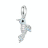 S925 Sterling Silver Platinum Plated Zircon Bird DIY Pendant(BSC993)