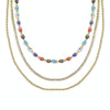 Angel Eyes Pendant Layered Necklace, Model: N2210-5 3 Layer Colorful Eyes