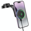 hoco HW25 Neon Magnetic Wireless Fast Charging Car Center Console Holder(Black)