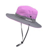 9002 Summer Women Outdoor Sun Hats Fisherman Hat With Ponytail Hole(Two-color Children Purple)