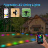 F16C 16 LEDs RGB Bluetooth String Lights Outdoor Waterproof Buried Lamp, US Plug(Black)