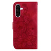 For Samsung Galaxy A26 5G Lily Embossed Leather Phone Case(Red)