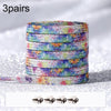 3pairs Elastic No Tie Shoelaces Metal Lock Dazzling Color Laces 100cm(Splashing Ink)