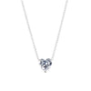 Crystal Heart Pendant Necklace Female Short Chain Necklace(Silver)