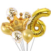 2 PCS Birthday Baby Children Golden Crown Aluminum Film Number Balloon Set Wedding Scene Decoration( Number 6)