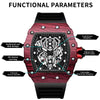 BINBOND B6577 Barrel Shape 30m Waterproof Sports Quartz Watch(Black Silicon-Black-Black)