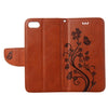 For  iPhone 8 & 7  Pressed Flowers Horizontal Flip Leather Case with Holder & Card Slots & Wallet(Brown)
