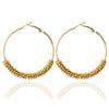Women Hoop Earrings Ethnic Vintage Bead Boho Earrings Statement Jewelry(Gold)