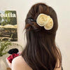 Romantic Rose Flower Twist Hair Clip Hair Jaw Clamps Back Of Head Clip(Pink)