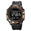 SKMEI 1872 Stainless Steel Buckle PU Strap Waterproof Electronic Watch, Dial:Black(Rose Gold)