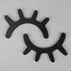 1 Pair Cute Wooden 3D Eyelash Wall Sticker Decor Bedroom Background Wall Sticker(Black)