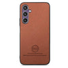 For Samsung Galaxy S21 FE 5G Twill Fabric Leather Skin Back Phone Case(Brown)