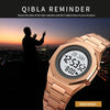 SKMEI 2069 Multifunctional 30M Waterproof Muslim Worships Digital Wrist Watch(Rose Gold+White)
