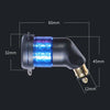 German EU Plug Special Motorcycle Elbow Charger Dual USB Voltmeter 4.2A Charger, Shell Color:Blue(Red Light)