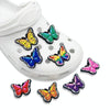 100pcs Butterfly Cartoon Shoe Flower Removable PVC Soft Rubber Cave Shoes Buckle(Red)