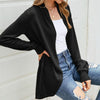 Women Mid-length Sweater Jacket Temperament Loose Knitted Cardigan, Size: M(Black)