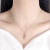 Geometric Couple Embrace Pendant Necklace Accessories(White Gold)