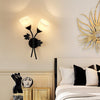 6014 Iron Wall Lights LED Bedroom Bedside Lights Postmodern Corridor Trump Light Hotel Restaurant Lighting, Power source:  12W White Light( Gold Single Head)