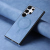 For Samsung Galaxy S25+ 5G Solid Color Retro Magsafe PU Back Cover Phone Case(Blue)