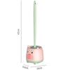 Cute Cartoon Toilet Brush Bathroom Cornerless Wall Mounted With Base Cleaning Brush(Pink Blue)