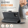 For iPhone 12 / 12 Pro AutSpace A11 Side Buckle MagSafe Magnetic RFID Phone Leather Case(Black)