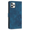 For iPhone 11 Pro Max Tulips Embossed Leather Phone Case with Lanyard(Blue)