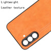 For Samsung Galaxy A36 5G Cow Pattern Sewing Card Bag Phone Case(Orange)