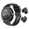 M68 Plus 1.52 inch Round Screen 2 in 1 Bluetooth Earphone Smart Watch, 512MB Memory Support Health Monitoring(Black)