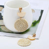 E2002-13 Semi-circular+Large Circle Bamboo Vine Handmade Woven Earrings Bosomia Style Earrings