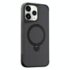 For iPhone 11 Pro Carbon Fiber Texture 360 MagSafe Holder Phone Case(Black)