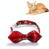 Christmas Red Plaid Bow Tie Cat & Dog Collar, S (17-30cm)