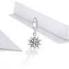 S925 Sterling Silver Crystal Snowflake Pendant DIY Bracelet Necklace Accessories