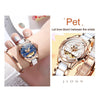 JIN SHI DUN 8831 Women Fashion Diamond Hollowed Waterproof Ceramic Mechanical Watch(Blue)