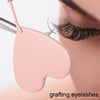 Stainless Steel Heart Shaped Grafting Eyelashes Inspection Mirror Beauty Tool(Girl Pink)