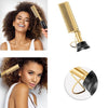 Multifunctional Comb Dry And Wet Dual-Use Curly Hair Straightening Stick Electric Perm Comb UK Plug(Black)