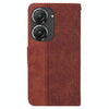 For Asus Zenfone 9 Geometric Embossed Flip Leather Phone Case(Brown)