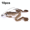 HENGJIA FO100 10pcs Anti-Hanging Bottom Floating Frog Black Fish Fake Bait Thunder Frog Bait, Size: 6cm 5g(Gray Black)
