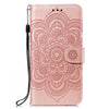 For Xiaomi Redmi K70 Sun Mandala Embossing Pattern Phone Leather Case(Rose Gold)