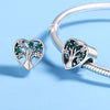925 Sterling Silver Tree Of Life Heart Shape Clear Beads Women Bracelets Jewelry Accessories