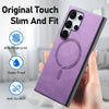 For Samsung Galaxy S25 5G Solid Color Retro Magsafe PU Back Cover Phone Case(Purple)