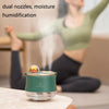 F08 Wired Water Replenishing Double Spray Humidifier LED Night Light Humidifier(Green)