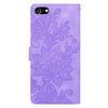 For iPhone 6 / 7 / SE 2022 Lace Floral Embossed Magnetic Buckle Leather Phone Case(Purple)