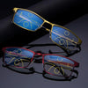 Progressive Multifocal Presbyopic Glasses Anti-blue Light Mobile Phone Glasses, Degree: +300(Wine Red)