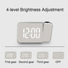 8590 LED Mirror Projection Automatic Semi-bright Electronic Clock(Black Shell+White Light)