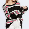 Women Knitwear Turtleneck Sweater, Size: S(Black Powder Stripes)